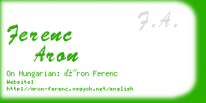 ferenc aron business card